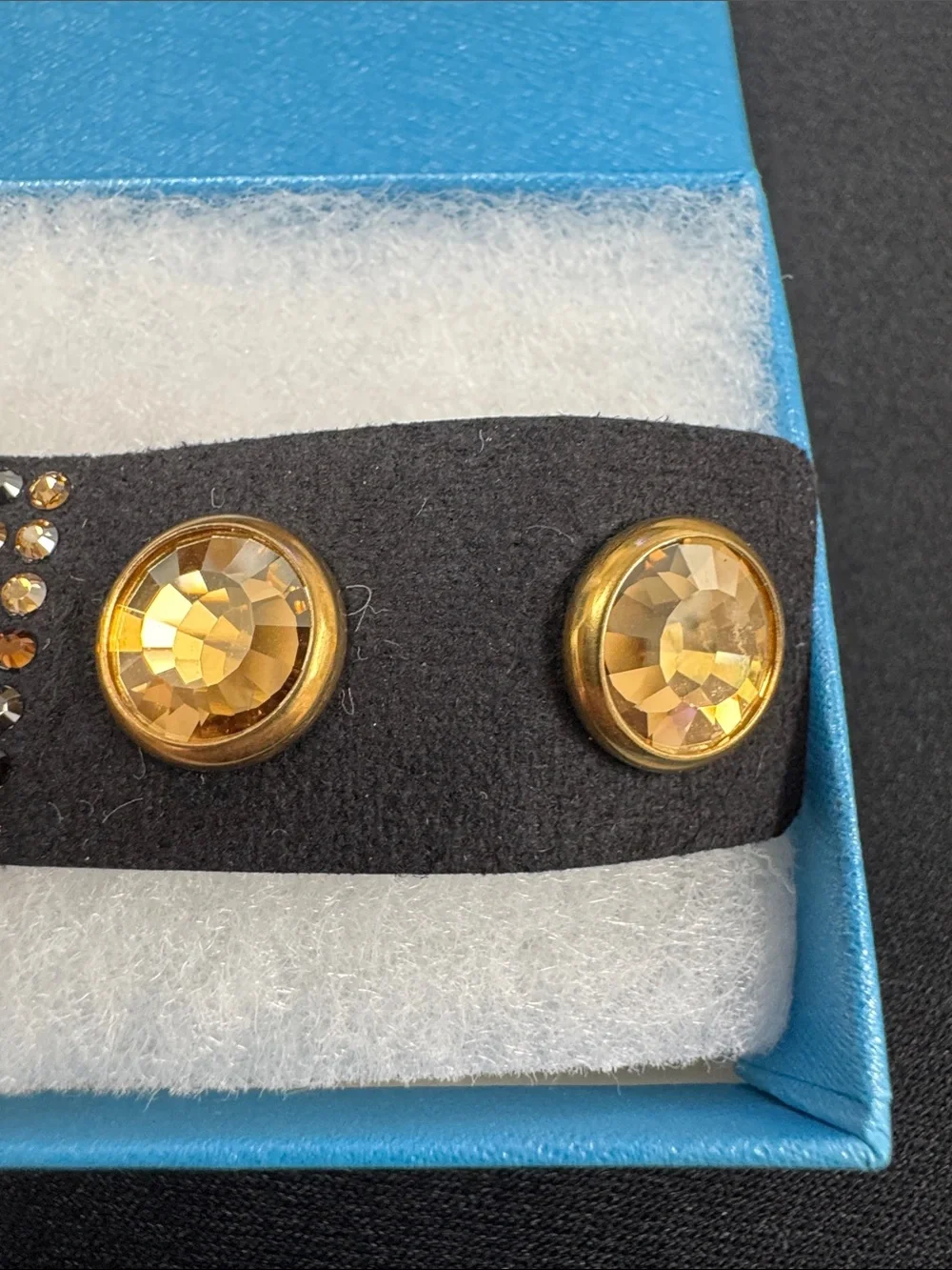 Touchstone Crystal Black Bracelet with Gold and Black Crystals